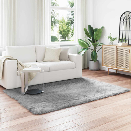 Kunstschaffell Teppich Tafalla Grau 160 x 230 cm Polyester