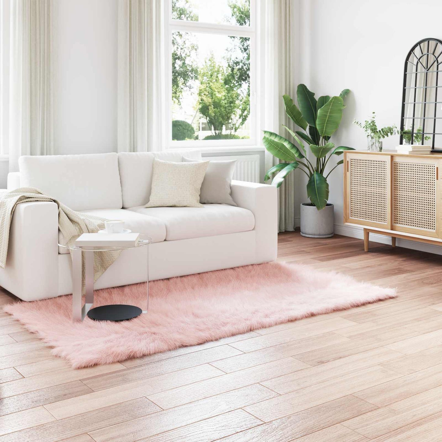 Kunstschaffell Teppich Tafalla Rosa 100 x 200 cm Polyester