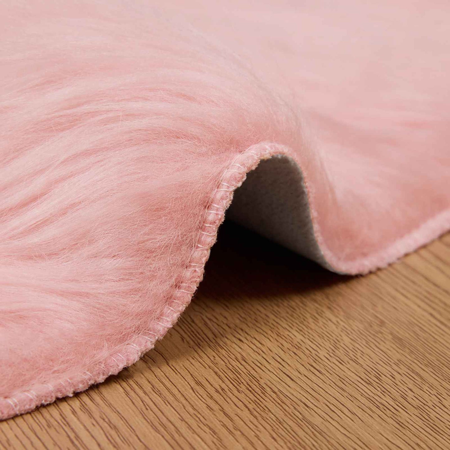 Kunstschaffell Teppich Tafalla Rosa Ø 120 cm Polyester