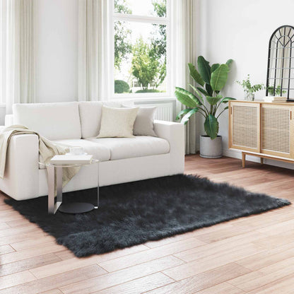 Kunstschaffell Teppich Tafalla Schwarz 120 x 170 cm Polyester