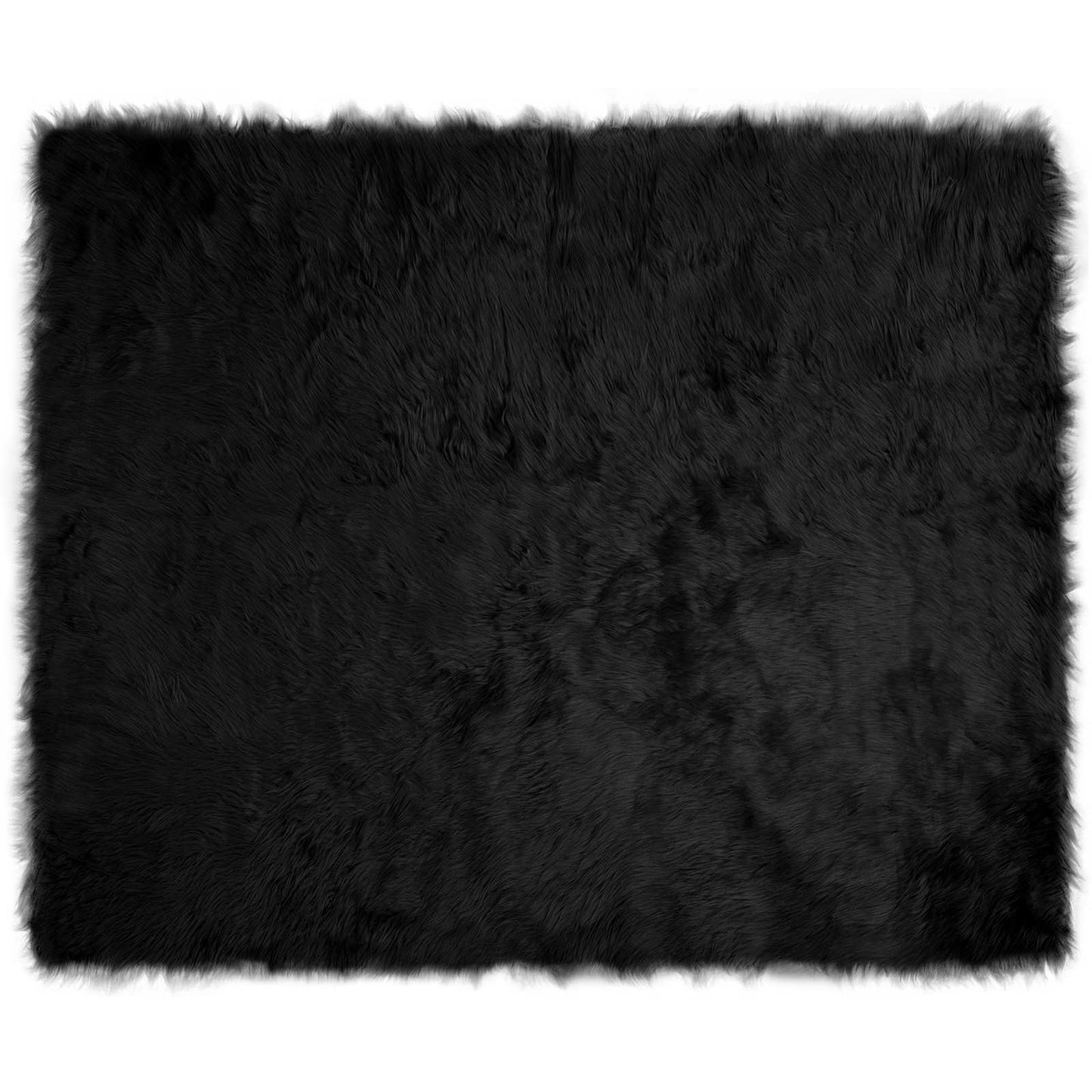 Kunstschaffell Teppich Tafalla Schwarz 200 x 280 cm Polyester
