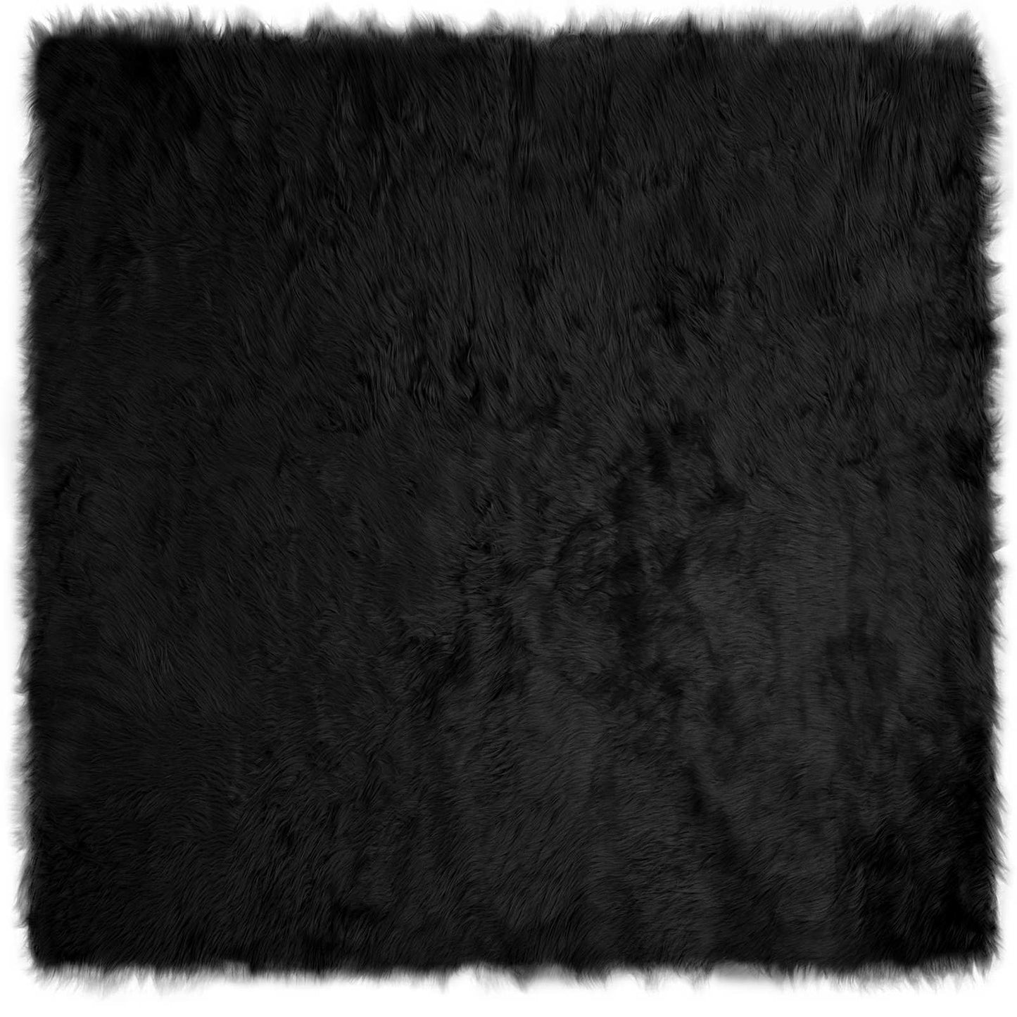 Kunstschaffell Teppich Tafalla Schwarz 200 x 200 cm Polyester