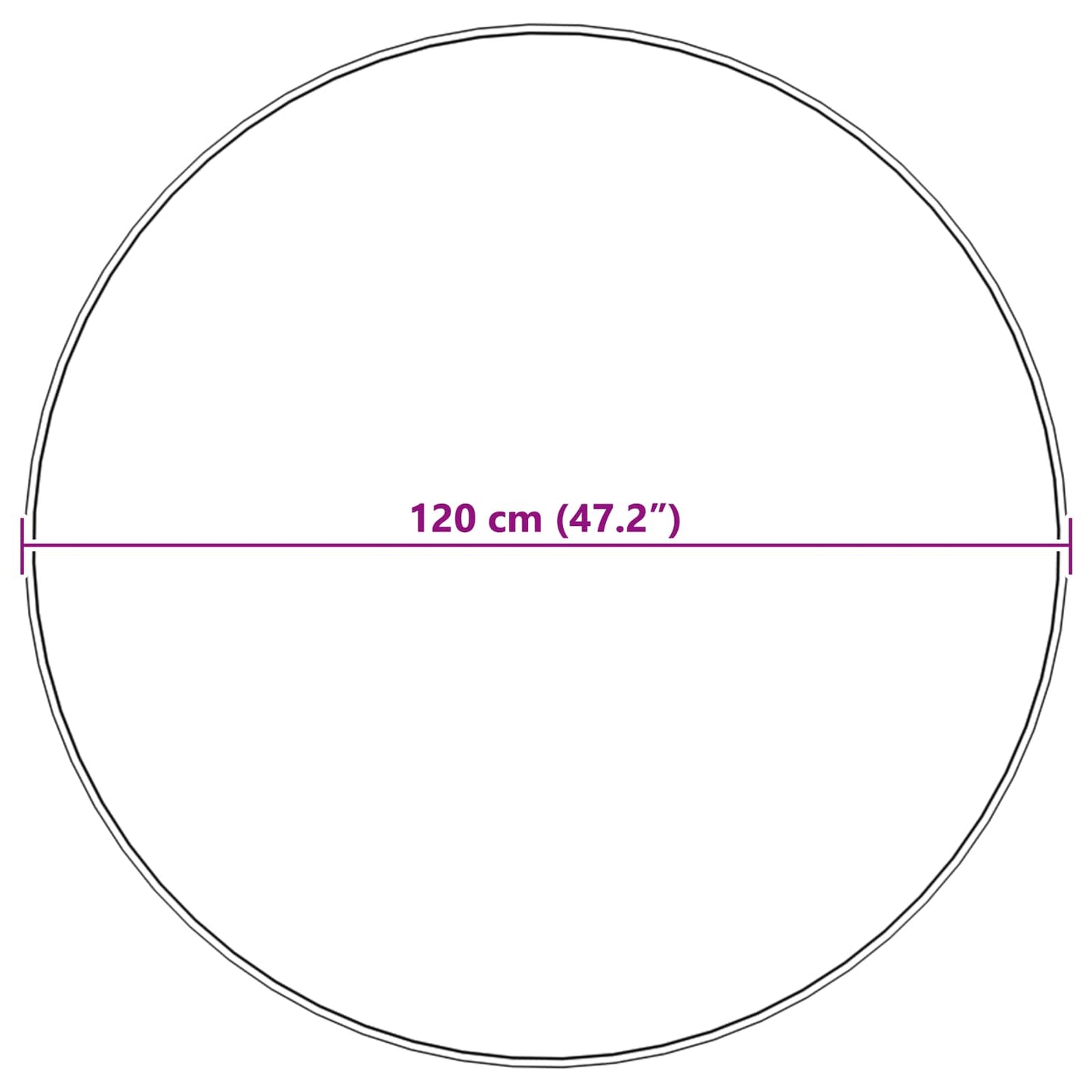 Kunstschaffell Teppich Tafalla Schwarz Ø 120 cm Polyester