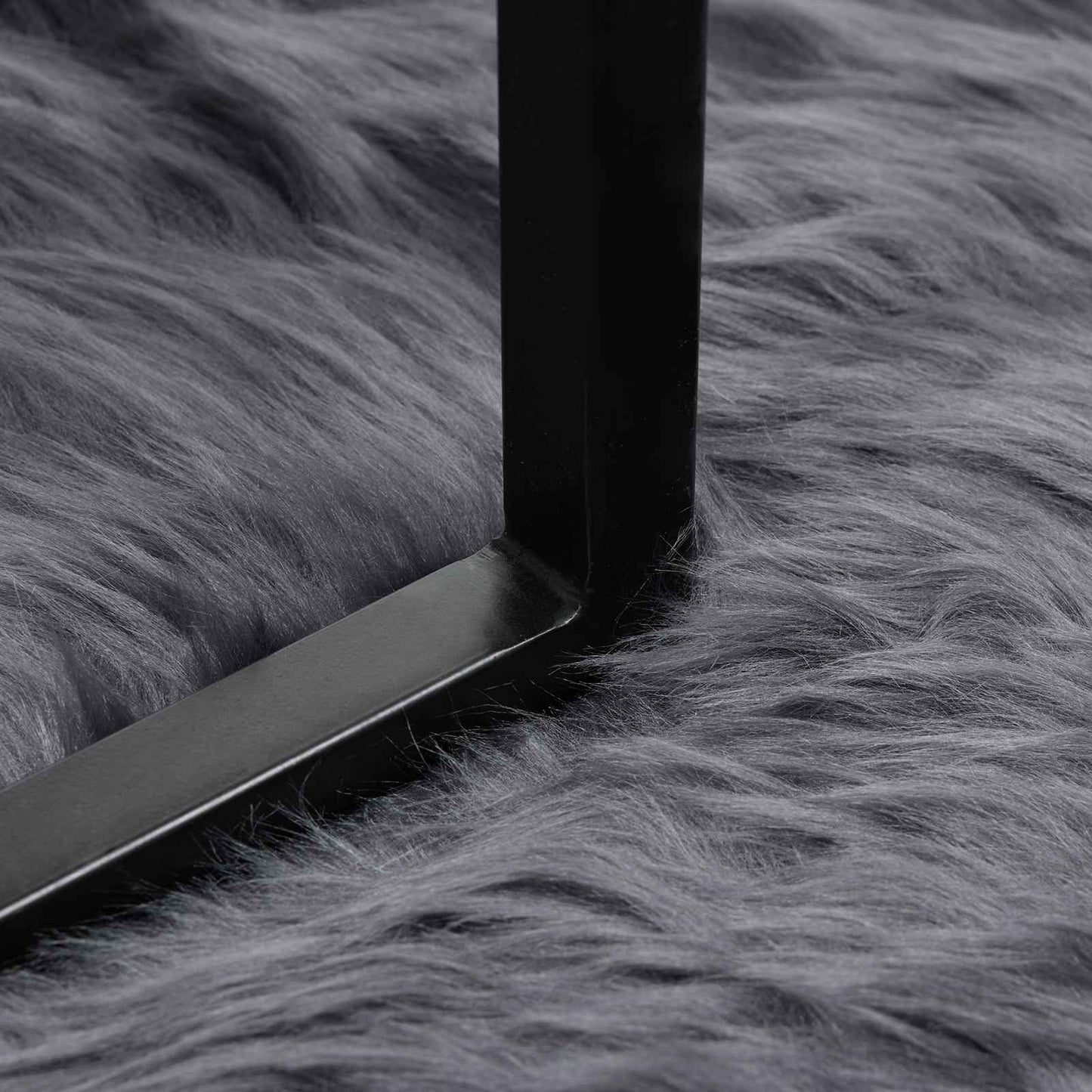 Kunstschaffell Teppich Tafalla Anthrazit 60 x 110 cm Polyester