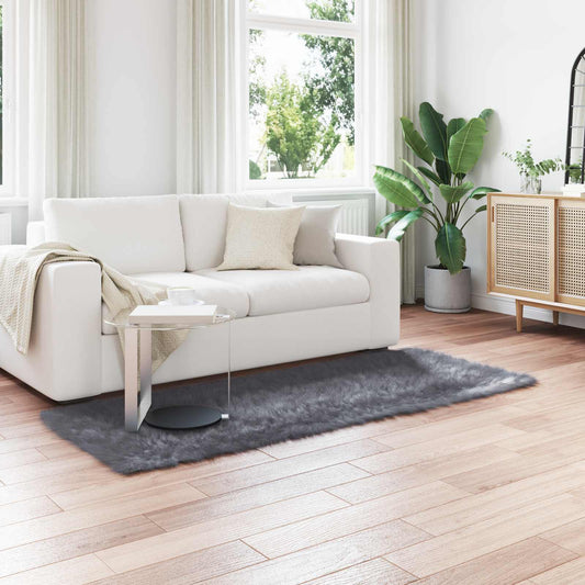 Kunstschaffell Teppich Tafalla Anthrazit 80 x 200 cm Polyester