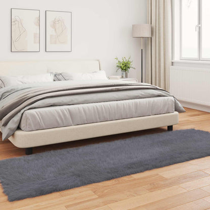 Kunstschaffell Teppich Tafalla Anthrazit 80 x 250 cm Polyester