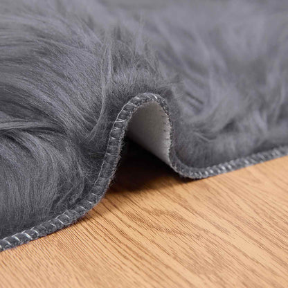 Kunstschaffell Teppich Tafalla Anthrazit 160 x 230 cm Polyester