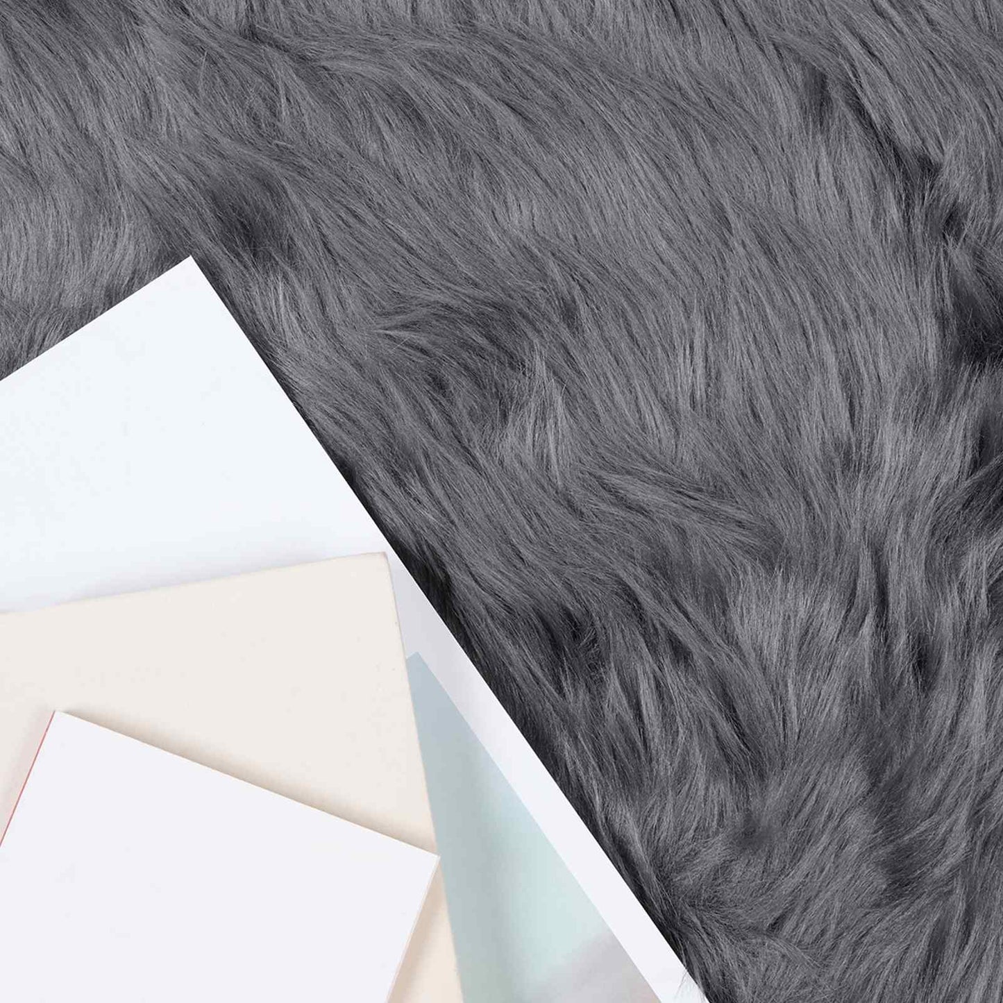 Kunstschaffell Teppich Tafalla Anthrazit 50 x 80 cm Polyester