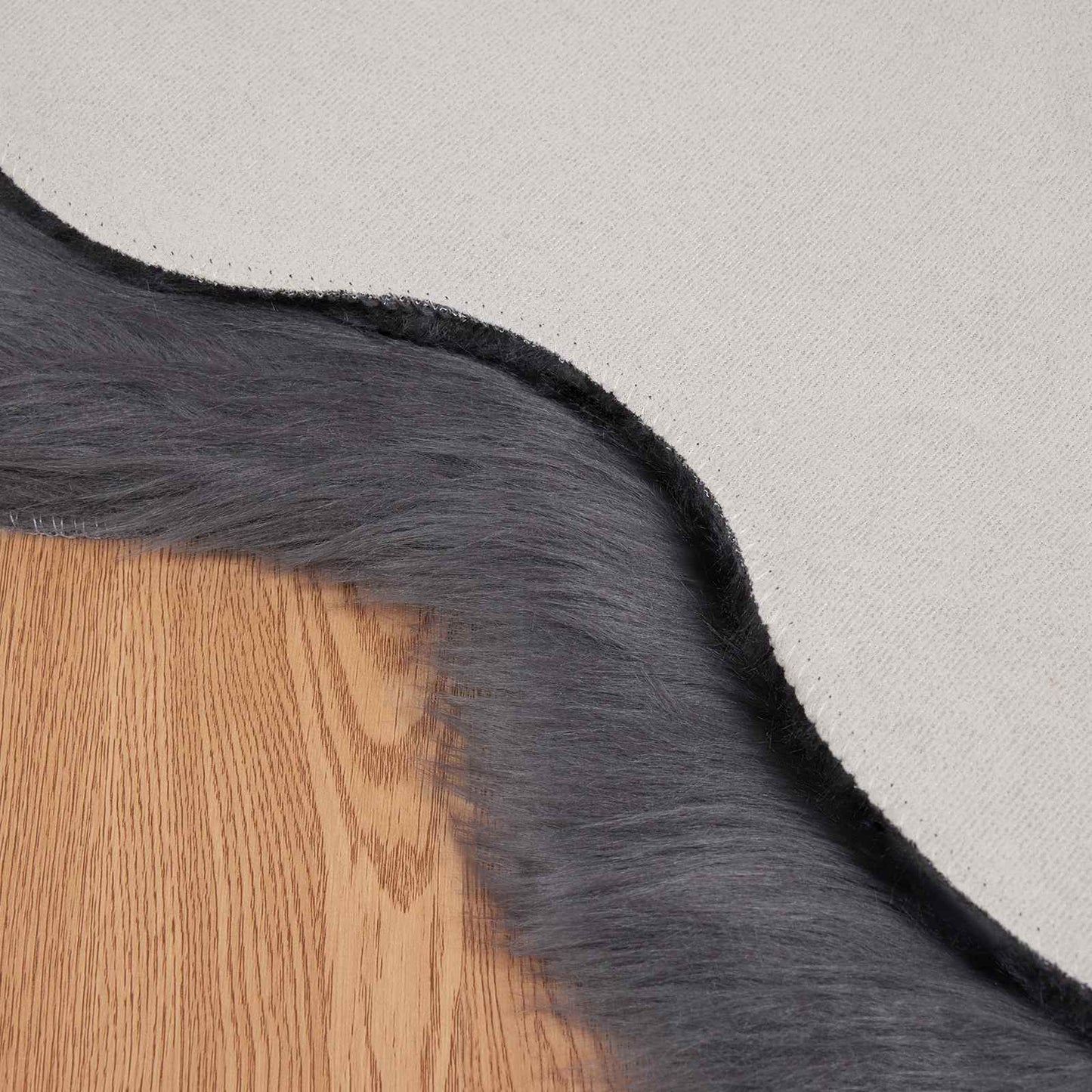 Kunstschaffell Teppich Tafalla Anthrazit 60 x 90 cm Polyester