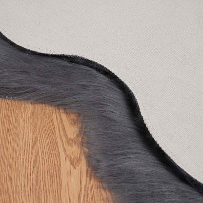 Kunstschaffell Teppich Tafalla Anthrazit 60 x 90 cm Polyester