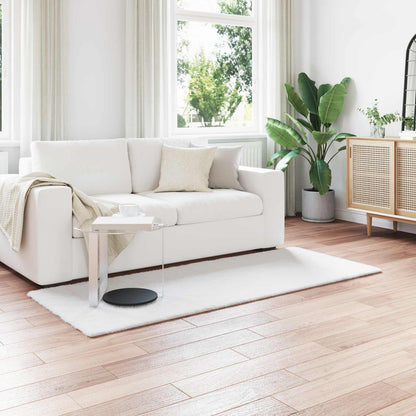 Kunstfell Hasen Teppich Olite Weiß 80 x 200 cm Polyester