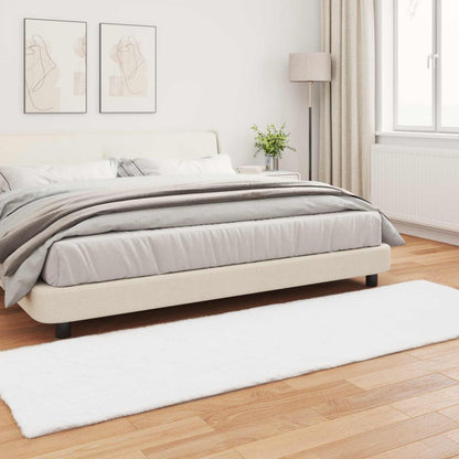 Kunstfell Hasen Teppich Olite Weiß 80 x 250 cm Polyester