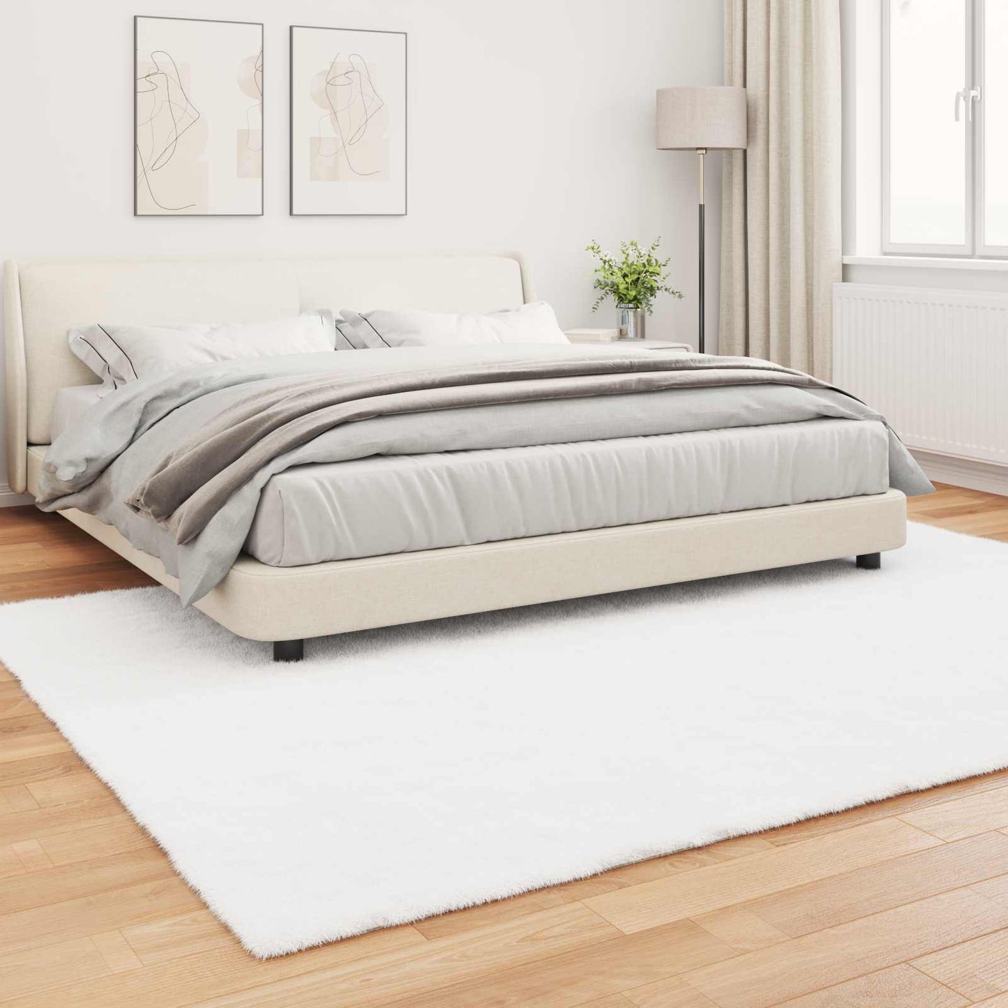 Kunstfell Hasen Teppich Olite Weiß 240 x 340 cm Polyester