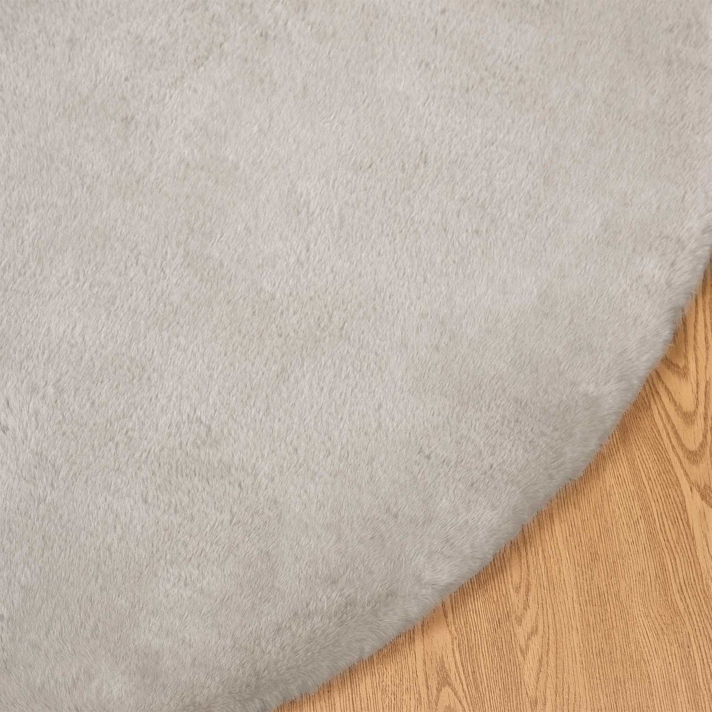 Kunstfell Hasen Teppich Olite Beige Ø 160 cm Polyester