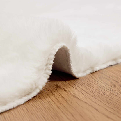 Kunstfell Hasen Teppich Olite Creme 80 x 200 cm Polyester