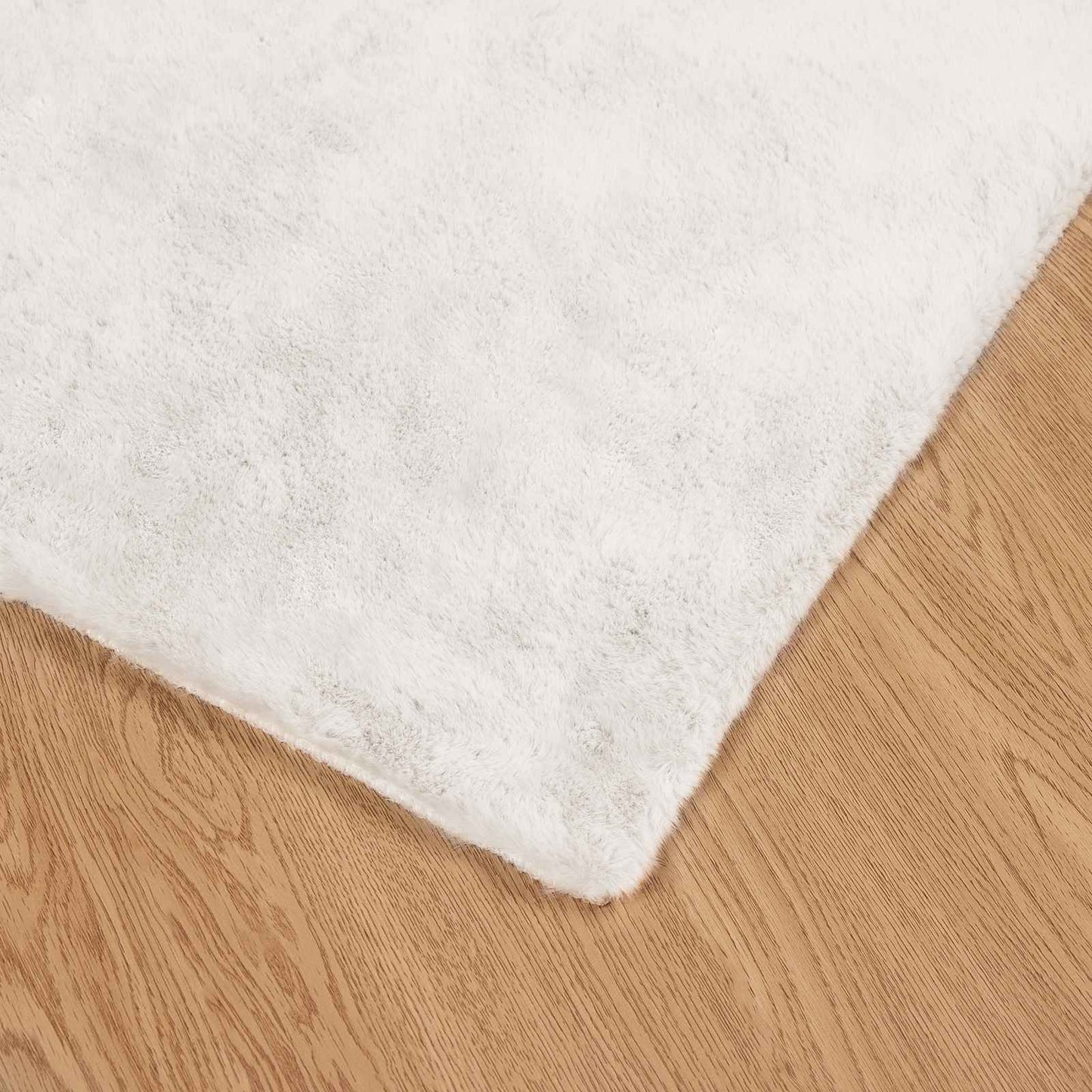 Kunstfell Hasen Teppich Olite Creme 120 x 170 cm Polyester