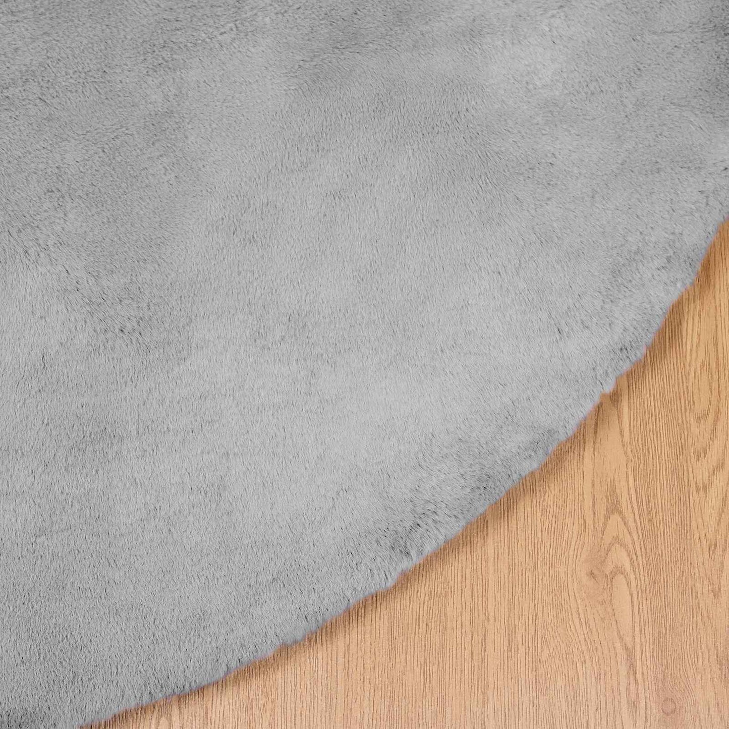 Kunstfell Hasen Teppich Olite Grau Ø 160 cm Polyester