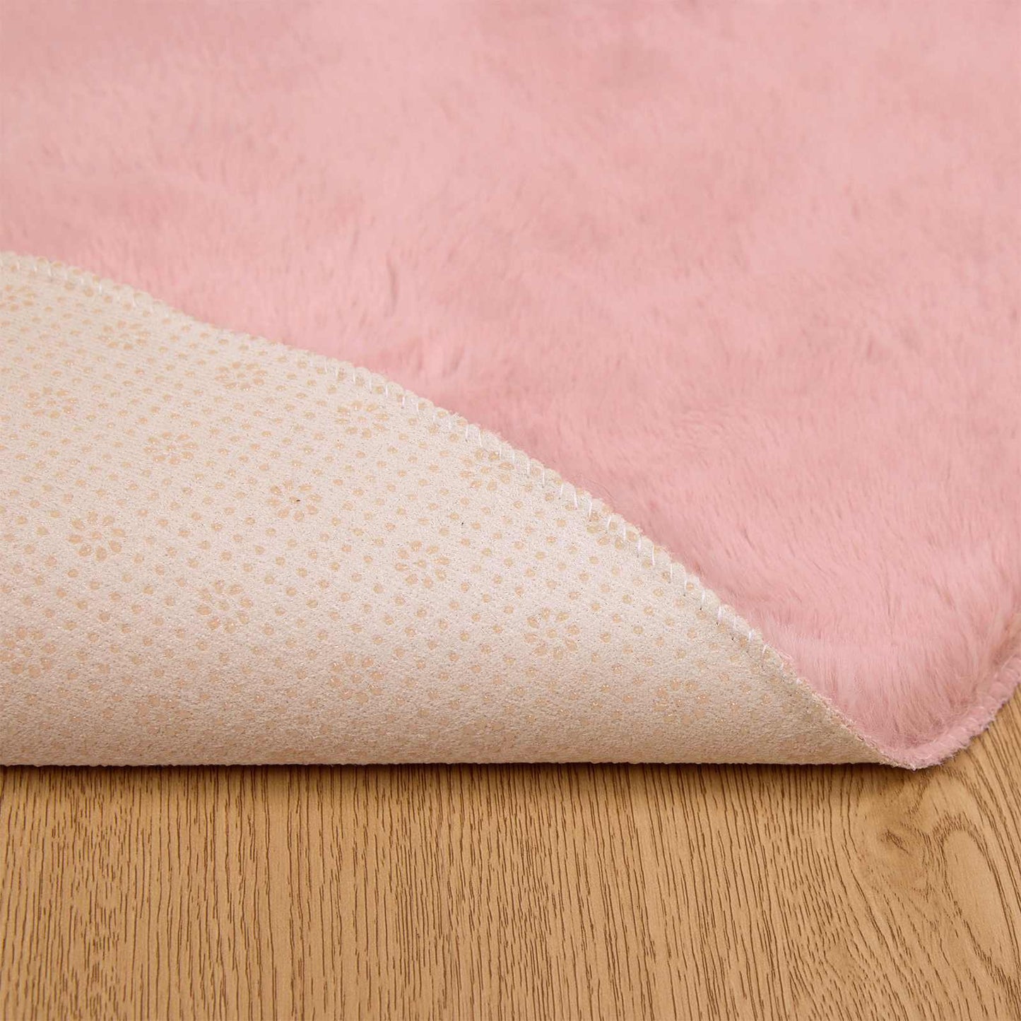 Kunstfell Hasen Teppich Olite Rosa Ø 160 cm Polyester