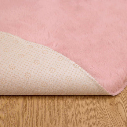 Kunstfell Hasen Teppich Olite Rosa Ø 200 cm Polyester