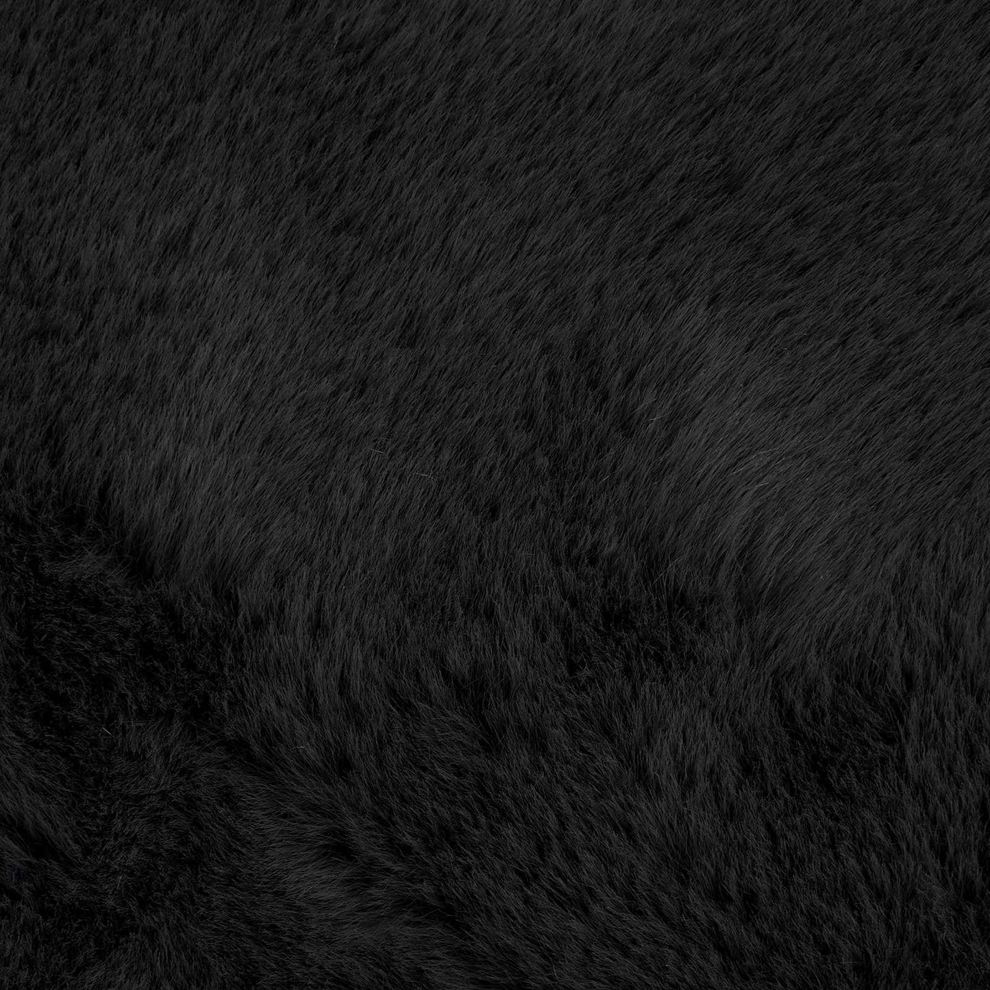 Kunstfell Hasen Teppich Olite Schwarz 160 x 160 cm Polyester