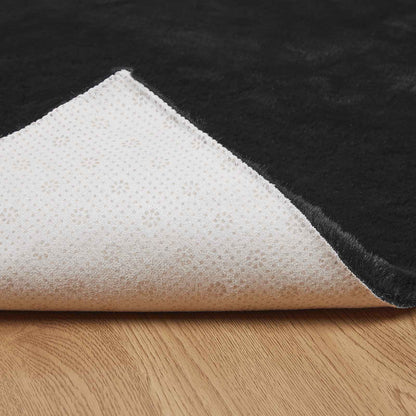 Kunstfell Hasen Teppich Olite Schwarz 240 x 240 cm Polyester