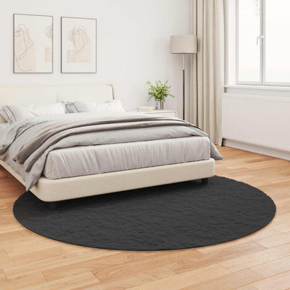 Kunstfell Hasen Teppich Olite Schwarz Ø 200 cm Polyester