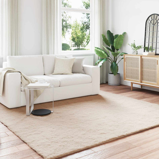 Kunstfell Hasen Teppich Olite Taupe 200 x 200 cm Polyester