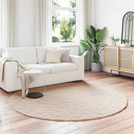 Kunstfell Hasen Teppich Olite Taupe Ø 200 cm Polyester