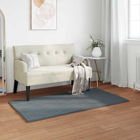 Kunstfell Hasen Teppich Olite Anthrazit 80 x 150 cm Polyester