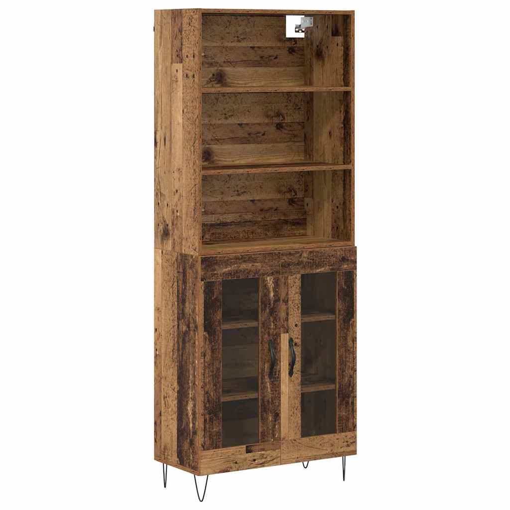 Highboard Altholz 69,5 x 34 x 180 cm Holzwerkstoff
