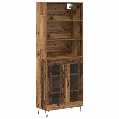 Highboard Altholz 69,5 x 34 x 180 cm Holzwerkstoff