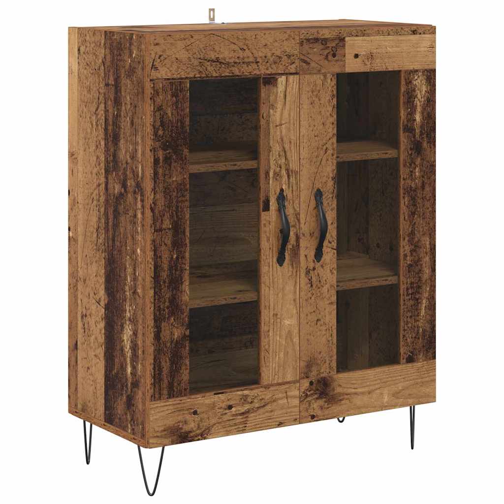 Highboard Altholz 69,5 x 34 x 180 cm Holzwerkstoff