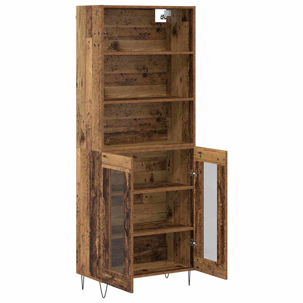 Highboard Altholz 69,5 x 34 x 180 cm Holzwerkstoff