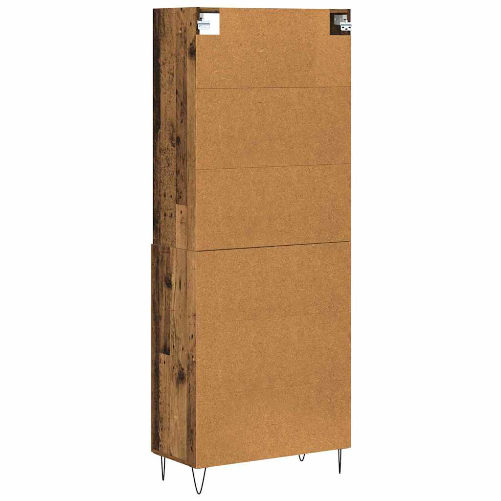 Highboard Altholz 69,5 x 34 x 180 cm Holzwerkstoff