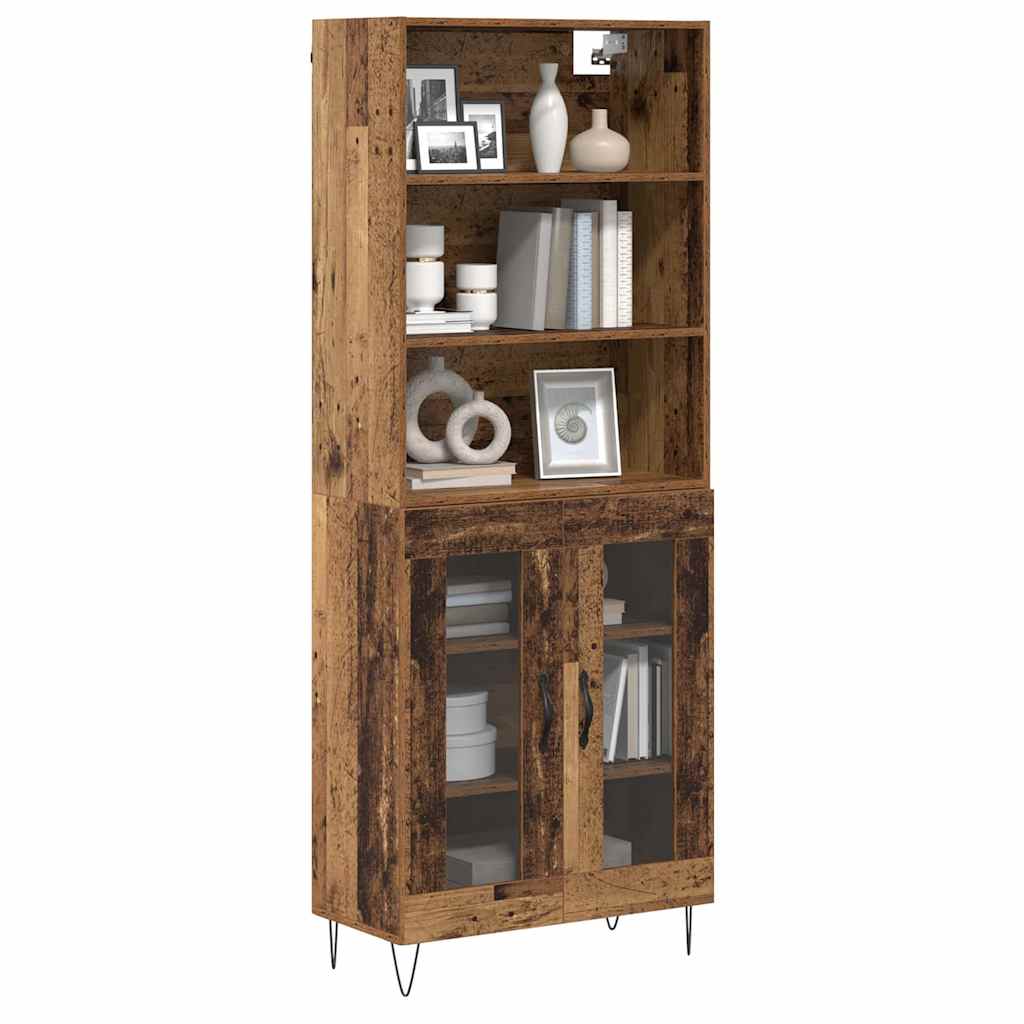Highboard Altholz 69,5 x 34 x 180 cm Holzwerkstoff