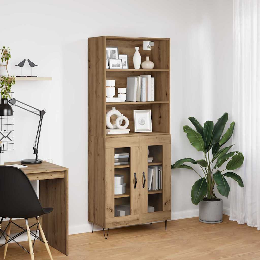 Highboard Artisan-Eiche 69,5 x 34 x 180 cm Holzwerkstoff