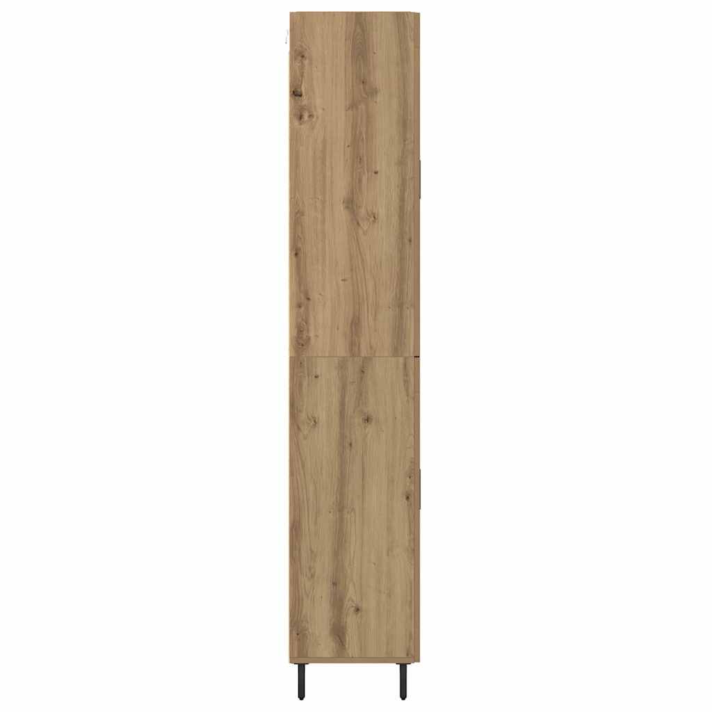 Highboard 2 pcs Artisan-Eiche Engineered Wood und Glas