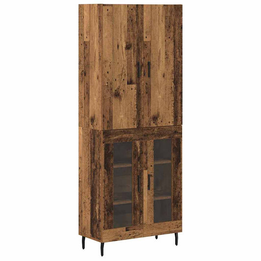 Highboard Wandmontiert Altholz 69,5 x 34 x 180 cm Holzwerkstoff