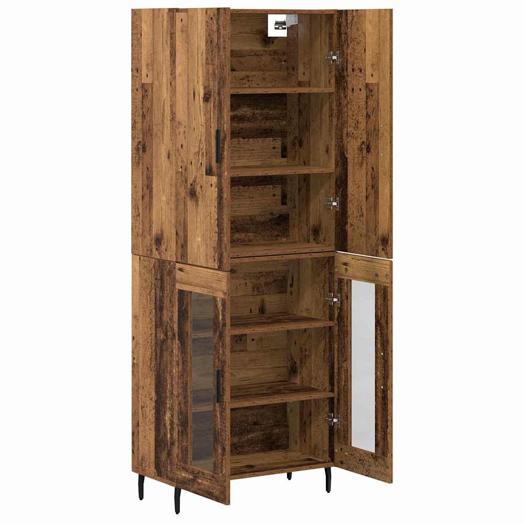 Highboard Wandmontiert Altholz 69,5 x 34 x 180 cm Holzwerkstoff