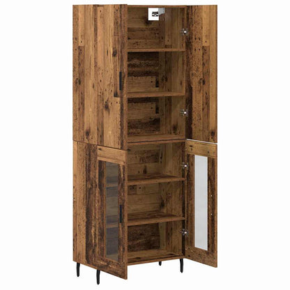 Highboard Wandmontiert Altholz 69,5 x 34 x 180 cm Holzwerkstoff