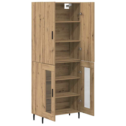 Highboard Altholz 69,5 x 34 x 180 cm Engineered Wood und Glas