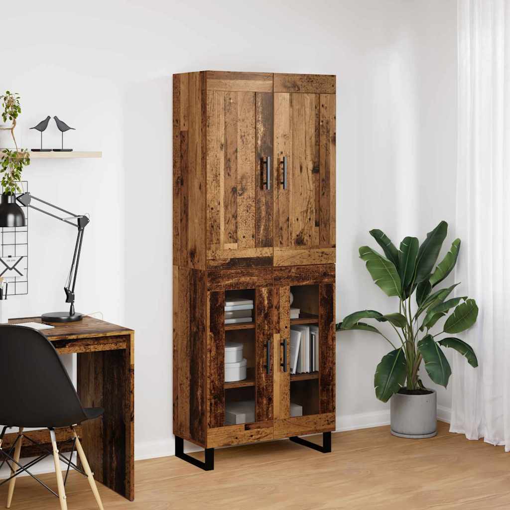 Highboard Altholz 69,5 x 34 x 180 cm Holzwerkstoff
