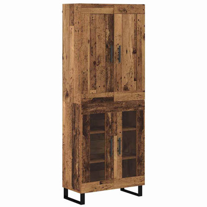 Highboard Altholz 69,5 x 34 x 180 cm Holzwerkstoff
