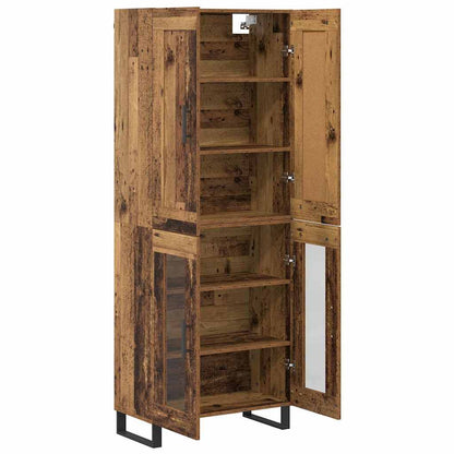 Highboard Altholz 69,5 x 34 x 180 cm Holzwerkstoff