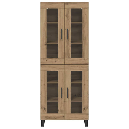 Highboard 2 pcs Artisan-Eiche Engineered Wood und Glas