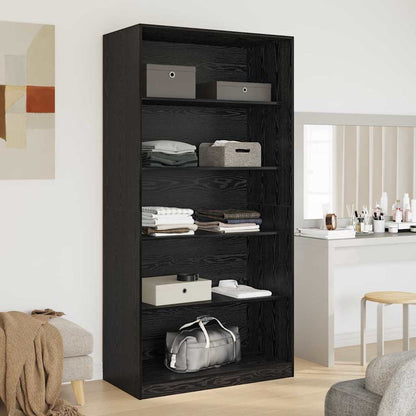 Kleiderschrank mit Regal Schwarz Eichen-Optik 100 x 50 x 200 cm