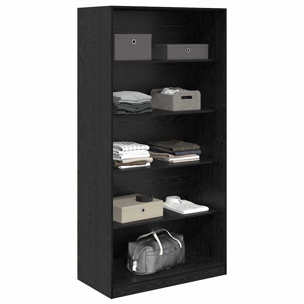 Kleiderschrank mit Regal Schwarz Eichen-Optik 100 x 50 x 200 cm