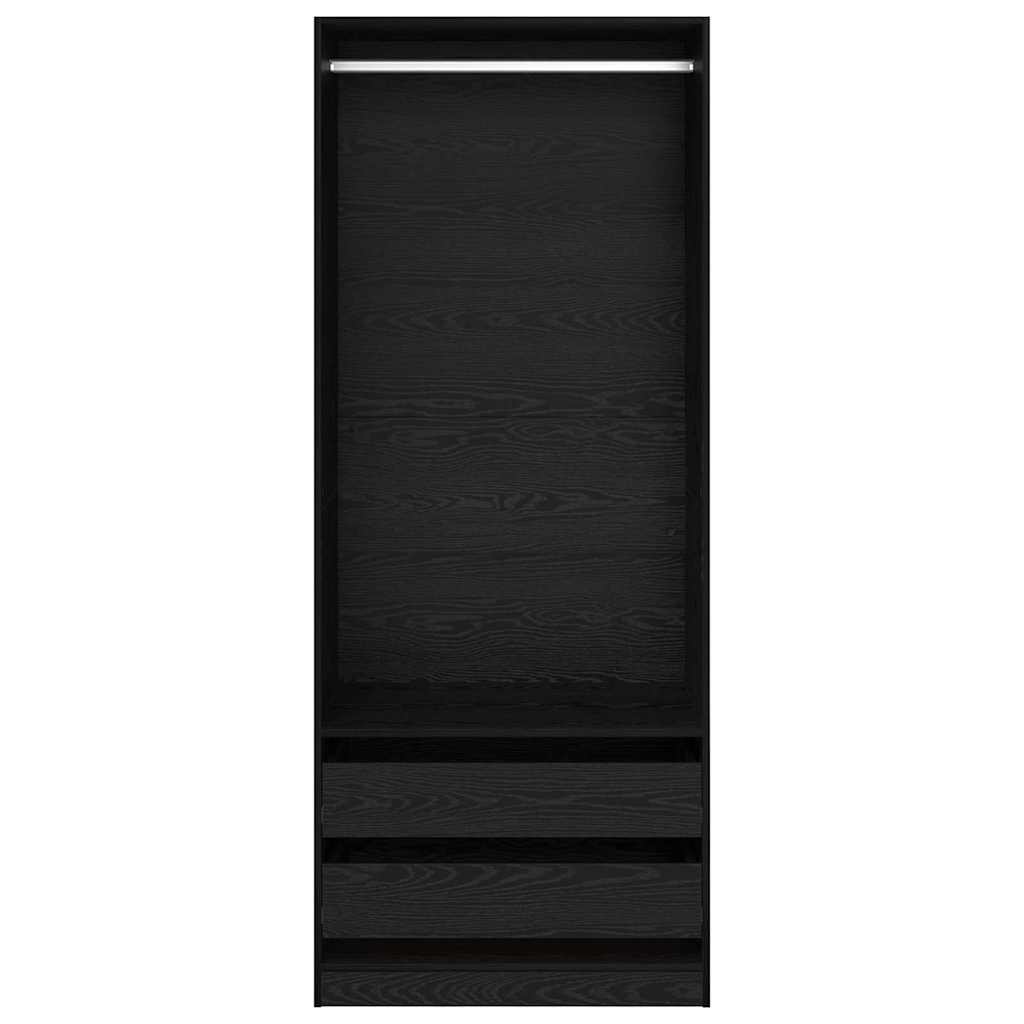 Kleiderschrank Schwarz Eichen-Optik 80 x 50 x 200 cm