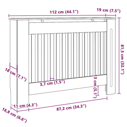 Heizkörperabdeckung 2 pcs Grau 112x19x81,5cm TechnischesHolz