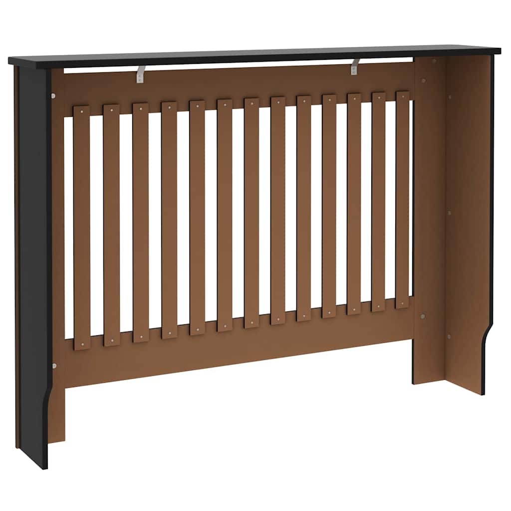 Heizkörperabdeckung 2 pcs Schwarz 112x19x81.5cm Holzwerkstoff